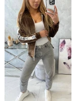 Velurová mikina s kapucí hnědá Velurová mikina s kapucí hnědá