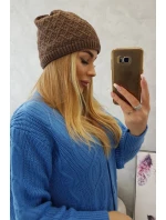 Fleecová čepice model 18750817 hnědá - K-Fashion Fleecová čepice model 18750817 hnědá - K-Fashion