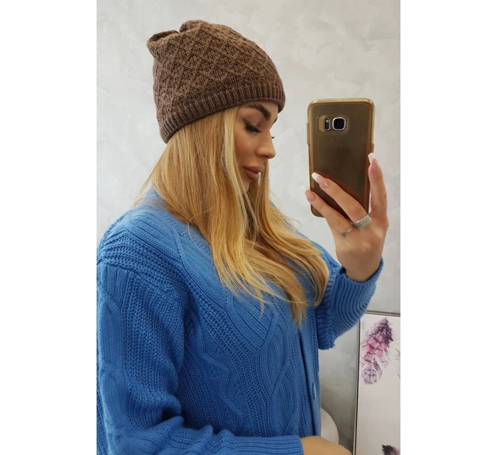 Fleecová čepice model 18750817 hnědá - K-Fashion Fleecová čepice model 18750817 hnědá - K-Fashion