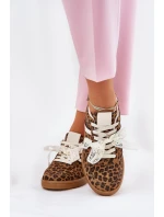 Nízké Dámské Sneakersy S Krajkou Leopardí Hnědé Zielle Nízké Dámské Sneakersy S Krajkou Leopardí Hnědé Zielle
