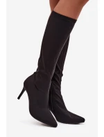 dámské kozačky na jehlovém podpatku  Černé model 21713571 - S.Barski