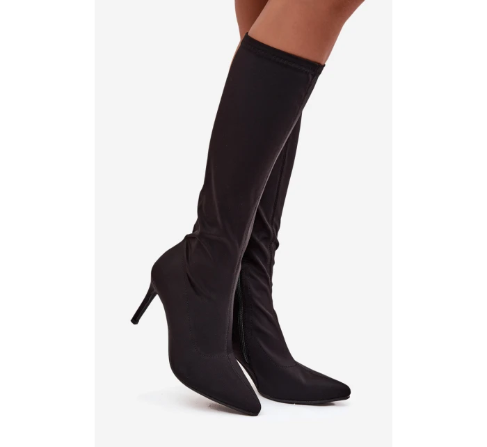 dámské kozačky na jehlovém podpatku  Černé model 21713571 - S.Barski