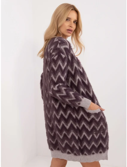 Kardigan AT SW ciemny fioletowy model 20463604 - FPrice Kardigan AT SW ciemny fioletowy model 20463604 - FPrice