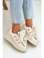 Sneakersy Damskie Na Platformie Beżowe Dolistana Sneakersy Damskie Na Platformie Beżowe Dolistana