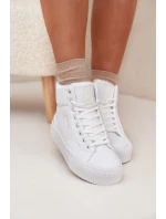 Dámské zateplené tenisky na platformě Big Star – bílé Dámské zateplené tenisky na platformě Big Star – bílé
