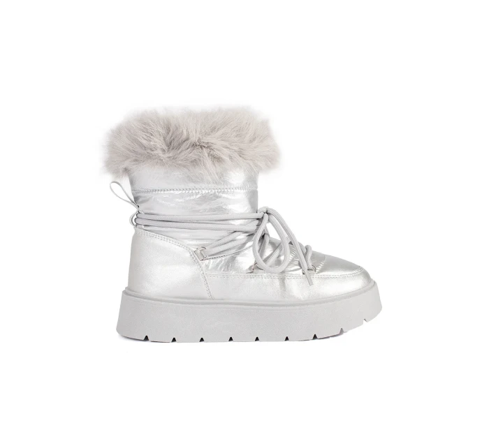 Designové sněhule dámské stříbrné platforma Designové sněhule dámské stříbrné platforma