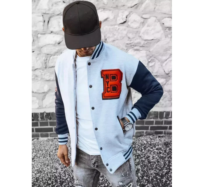 Pánská šedá mikina na zip FashionStreet BX5441