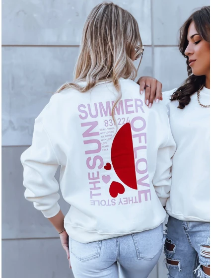 Dámská mikina HEARTBEAT bílá FashionStreet BY1213