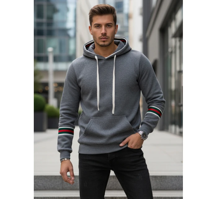 Pánská šedá mikina s kapucí Dstreet model 21994688 - FashionStreet
