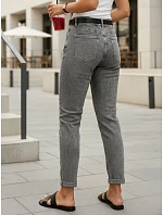 Dámské kalhoty mom fit s vysokým pasem šedé FashionStreet UY2976