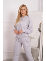 Šedá mikina s kapucí