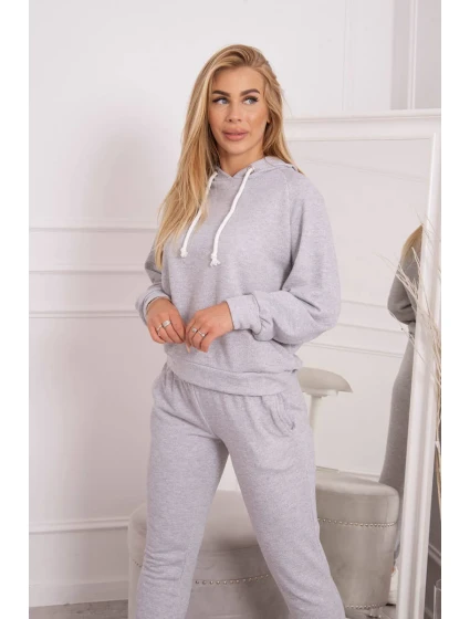 Šedá mikina s kapucí