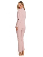 model 18004498 Sako s dvojitými kapsami s klopou krepová růžová - Makover