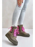 Dámské Kotníkové Boty Na Platformě S Ozdobným Šněrováním Leopardí Vzor Zelené Edidda Dámské Kotníkové Boty Na Platformě S Ozdobným Šněrováním Leopardí Vzor Zelené Edidda