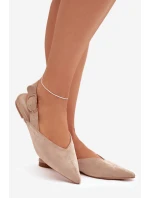 Dámské baleríny s přezkou Tanelia – béžové