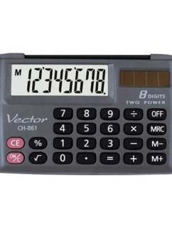 Kapesní kalkulačka Vector KAV CH-861, 8místná, 87x58mm, černá