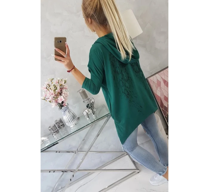 Mikina s potiskem model 21755704 zelená - K-Fashion