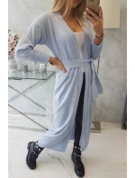 Svetr dlouhý svetr model 18748001 v pase modrý - K-Fashion