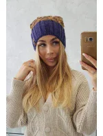 Milano fleecová čepice K203 hořčicová model 18749917 fialová - K-Fashion Milano fleecová čepice K203 hořčicová model 18749917 fialová - K-Fashion