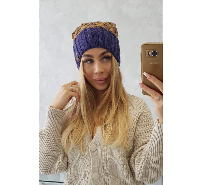 Milano fleecová čepice K203 hořčicová model 18749917 fialová - K-Fashion Milano fleecová čepice K203 hořčicová model 18749917 fialová - K-Fashion