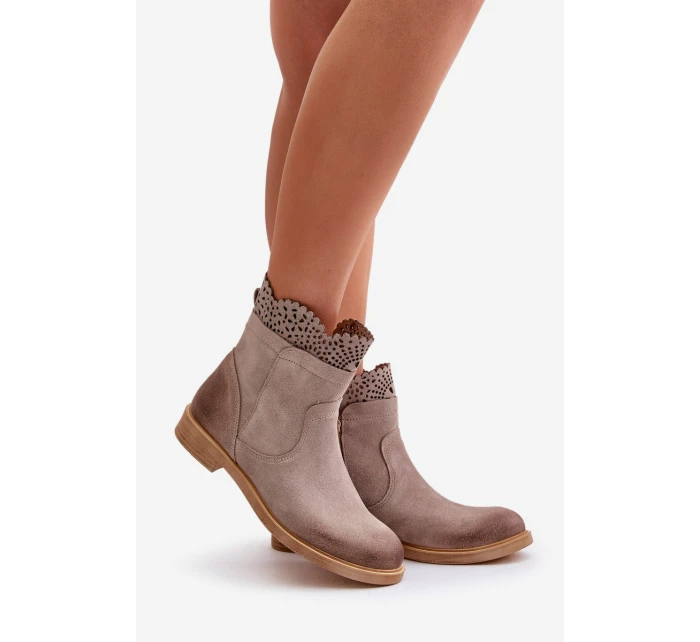 Nízké Dámské Boty Na Plochém Podpatku Zamszové Lewski model 21672802 - Boto