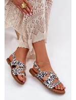 Dámské Sandály Na Plochém Podpatku Se Zlatými model 21702321 - Boto Dámské Sandály Na Plochém Podpatku Se Zlatými model 21702321 - Boto