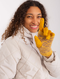 Tmavě žluté dvoudílné dotykové rukavice