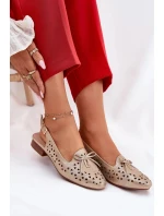 Dámské perforované baleríny s otevřenou patou Navinnia – zlaté