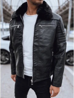 Pánská kožená bunda černá FashionStreet TX4710