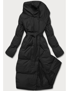 Černá dámská zimní přeložená obálková bunda (5M737-392)