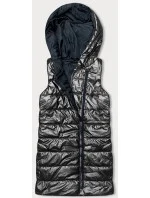 Dámská vesta v grafitové barvě s asymetrickým zipem model 18942031 - J.STYLE