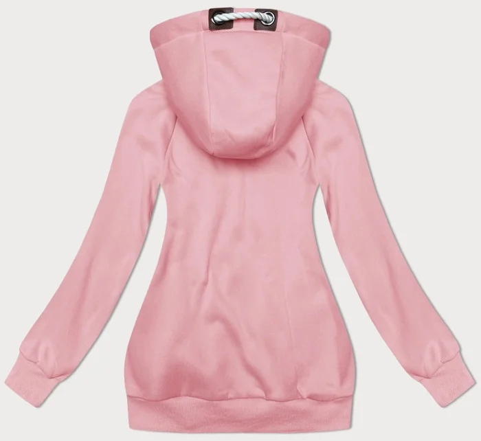 Růžová hladká dámská rozepínací mikina model 19656370 - 6&8 Fashion