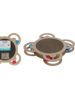 ŠKRABADLO PRO KOČKY INTERAKTIVNÍ HRAČKA 4 MÍČKY 35,5X35,5X4CM
