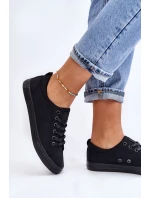 Dámské hladké nízké tenisky Big Star model 21608603 Černá - Big Star Shoes Dámské hladké nízké tenisky Big Star model 21608603 Černá - Big Star Shoes