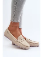 Dámské Mokasíny Z Eko Kůže Světle Bežové model 21660889 - Boto Dámské Mokasíny Z Eko Kůže Světle Bežové model 21660889 - Boto