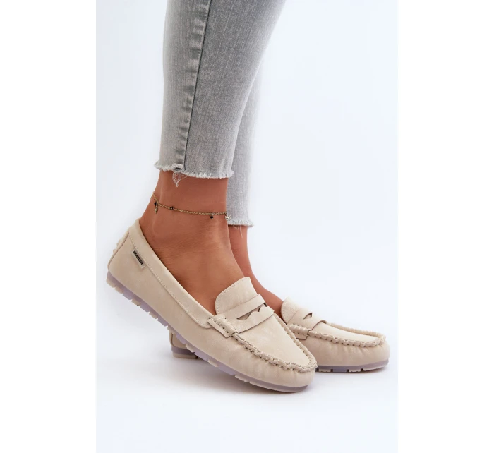 Dámské Mokasíny Z Eko Kůže Světle Bežové model 21660889 - Boto Dámské Mokasíny Z Eko Kůže Světle Bežové model 21660889 - Boto