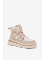 Dámské Botky Trapery Na Platformě Světle Béžové model 21707114 - Boto