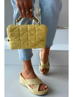 Dámské pantofle na platformě z žluté model 21919321 - Boto