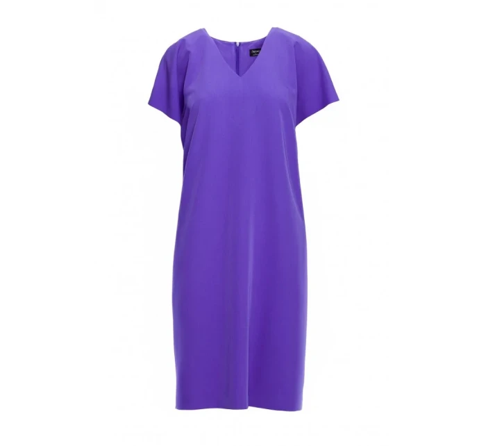 model 20966026 Šaty uvolněného střihu s výstřihem do V fialové - STYLOVE