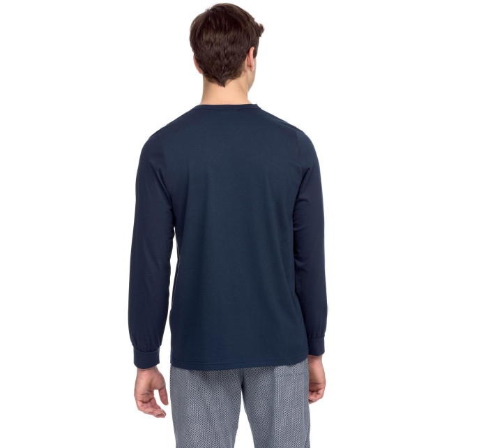 Vamp - Bavlněné pánské pyžamo 15664 - Vamp blue oxford m