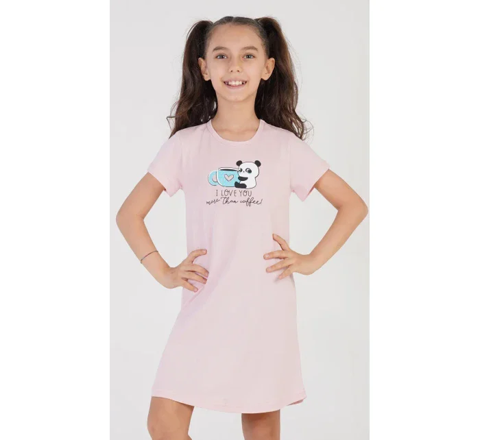 Dětská noční košile s krátkým rukávem I love model 18598318 - Vienetta Kids Dětská noční košile s krátkým rukávem I love model 18598318 - Vienetta Kids