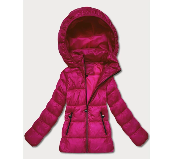 Dámská prošívaná zimní bunda ve fuchsijové barvě v délce k model 21758399 - HONEY WINTER