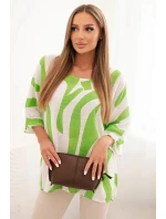 Dámská bavlněná blůza s abstraktním vzorem zelená