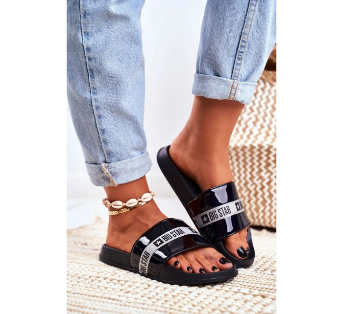 Dámské Nazouváky Big Star Malované Černé GG274A007 Dámské Nazouváky Big Star Malované Černé GG274A007