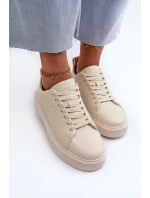 Lehké dámské tenisky Big Star model 21658712 Memory Foam System Beige - Big Star Shoes Lehké dámské tenisky Big Star model 21658712 Memory Foam System Beige - Big Star Shoes