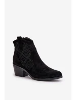 Kozačky Na Zip Eko Semišové Černé model 21668132 - S.Barski