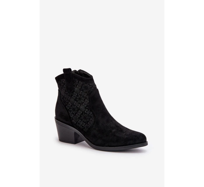 Kozačky Na Zip Eko Semišové Černé model 21668132 - S.Barski