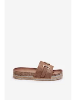 Dámské Sandály Na Platformě Se Zlatou Dekorací A Brilanty Khaki Morisela Dámské Sandály Na Platformě Se Zlatou Dekorací A Brilanty Khaki Morisela