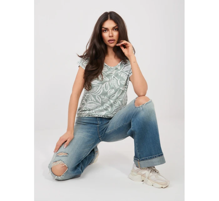 T shirt model 22031421 pistacjowy - FPrice