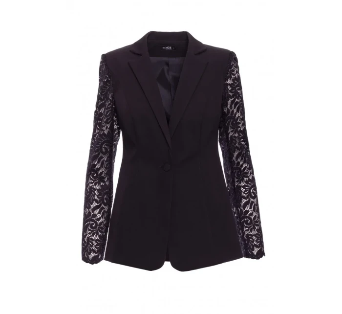 M865 Blejzr s krajkovými panely a jedním knoflíkem - černý M865 Blejzr s krajkovými panely a jedním knoflíkem - černý